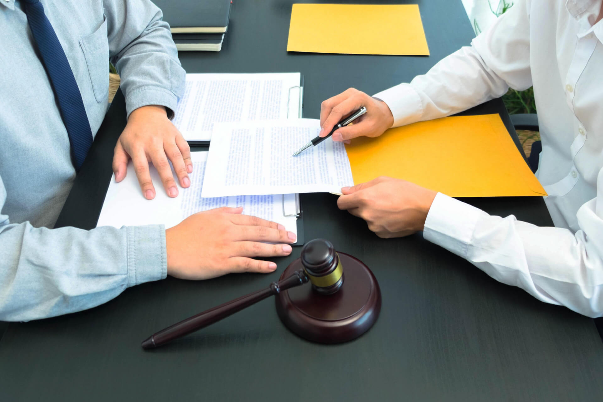 Probate lawyer assisting clients